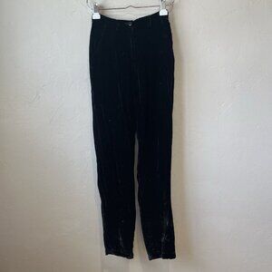 Women’s Velvet Pants Black Vintage High Waist Chamonix Classic Trousers Work 6